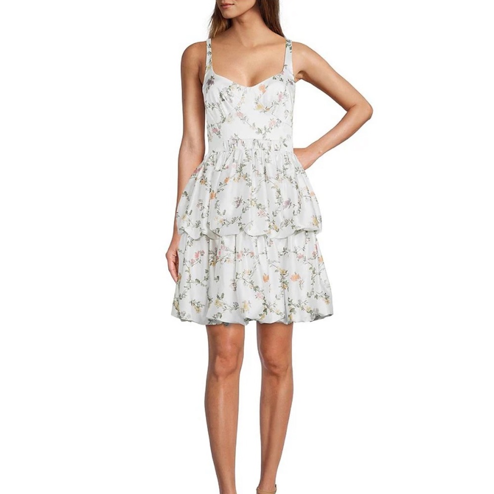 Antonio Melani Sabine Floral Print Sweetheart Neck Sleeveless Dress